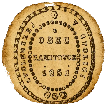 Nápisové pečatidlo obce Rakytovce z roku 1851